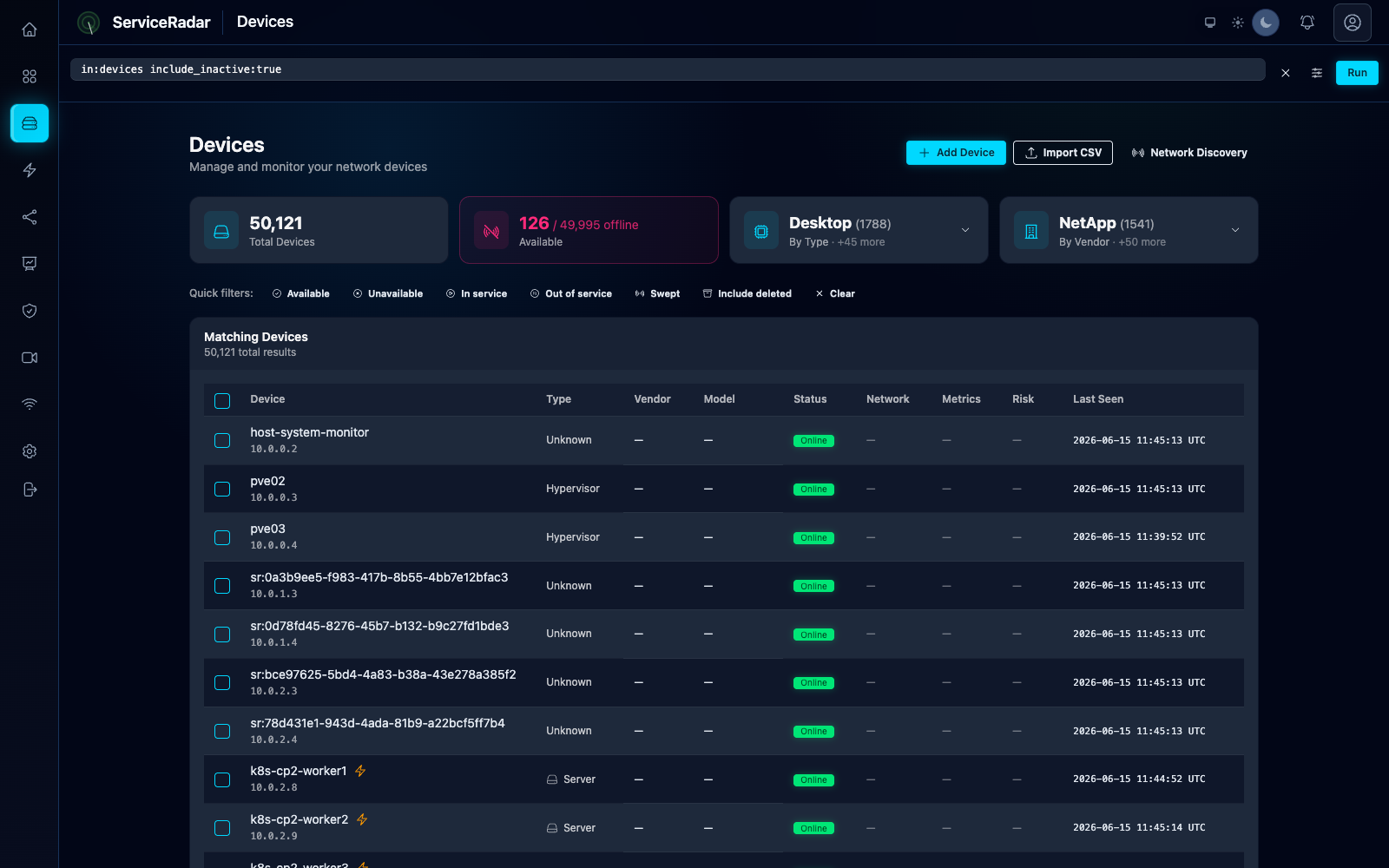 ServiceRadar authoritative device inventory